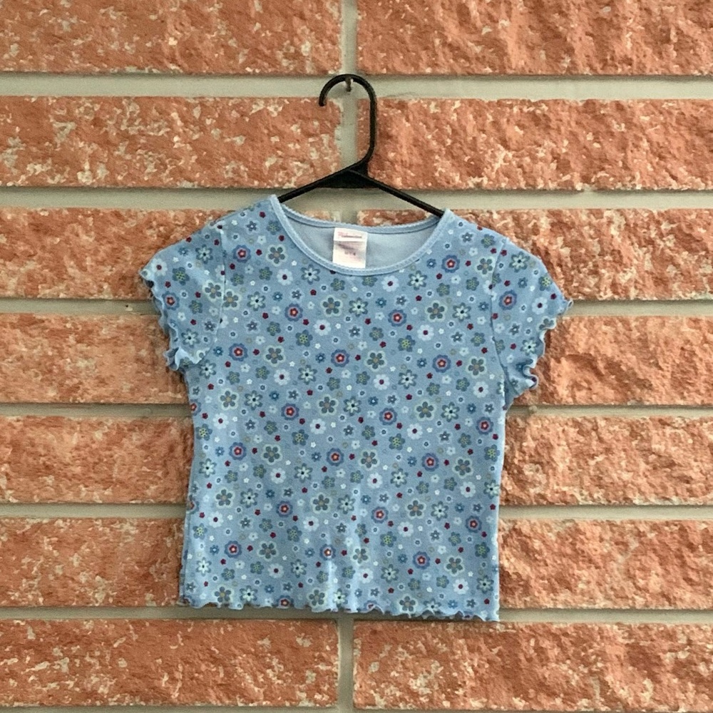 Girl connection blue floral top